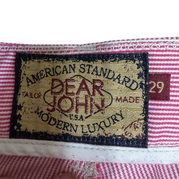 Dear John Pinstriped Cuffed Chino Shorts Red 29 Coastal Preppy Prep Fishingcore - Picture 4 of 9